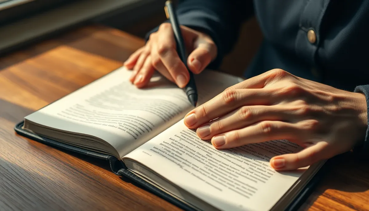 Gros plan sur des mains écrivant dans un journal intime, symbolisant la prise de conscience et la reconstruction de soi